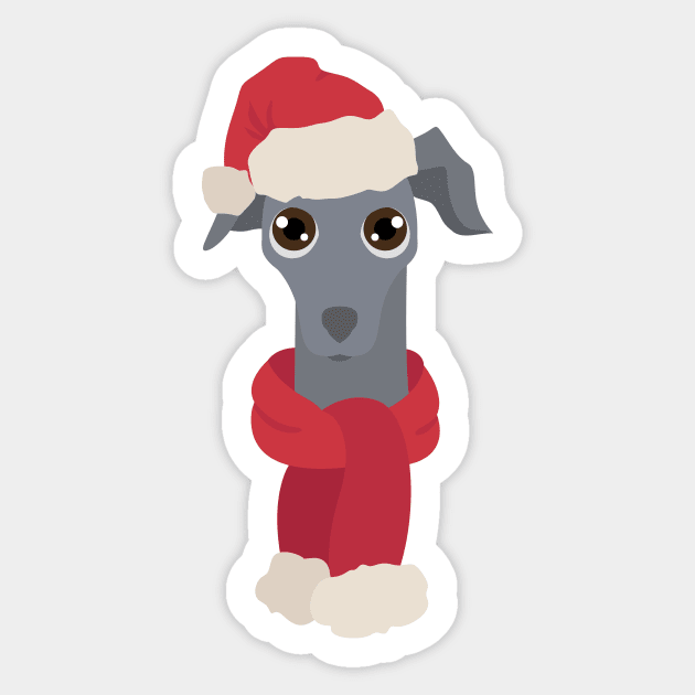 Italian Greyhound Christmas Dog Sticker by JunkyDotCom